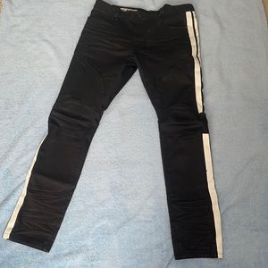 Smoke Rise Slim Tapered Jeans Men's 38x34 Striped Double Knee Cotton